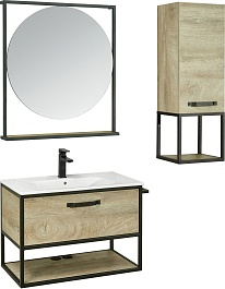 Акватон Мебель для ванной Лофт Фабрик 80 дуб эндгрейн с раковиной Victoria-N – фотография-3